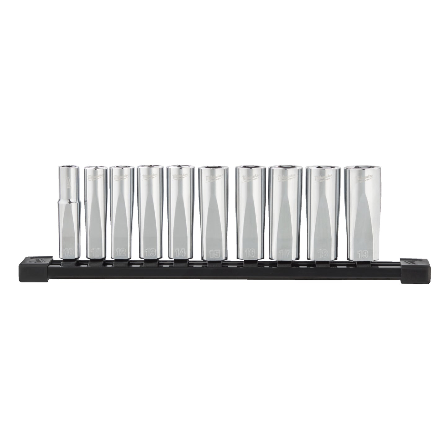 Milwaukee 3/8" Steckschlüsseleinsatz Set, metrisch, für Schraubenschlüssel und Werkzeuge, Detailaufnahme