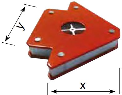 RIMAG Winkelmagnet-Werkstückhalter aus Metall, rot, 85x78 mm