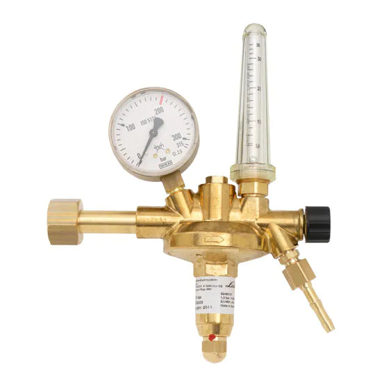 Linde Flaschendruckminderer Formiergas, 200bar, 2-23l/min, m. Flowm.