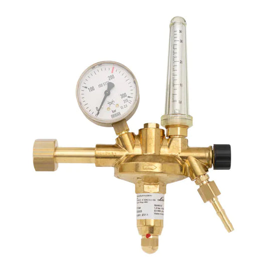 Linde Flaschendruckminderer Formiergas, 200bar, 2-23l/min, m. Flowm.