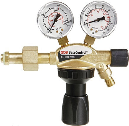 GCE Flaschendruckminderer BaseControl Argon / CO₂ 200 bar mit Ventil 24 l/min