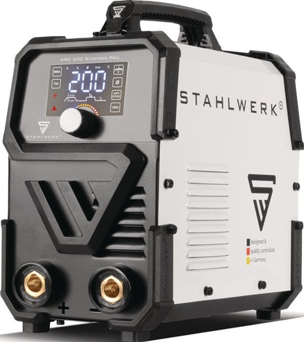 STAHLWERK Elektrodenschweißgerät ARC 200 Synergic Pro mit Zubehör 10-200 A