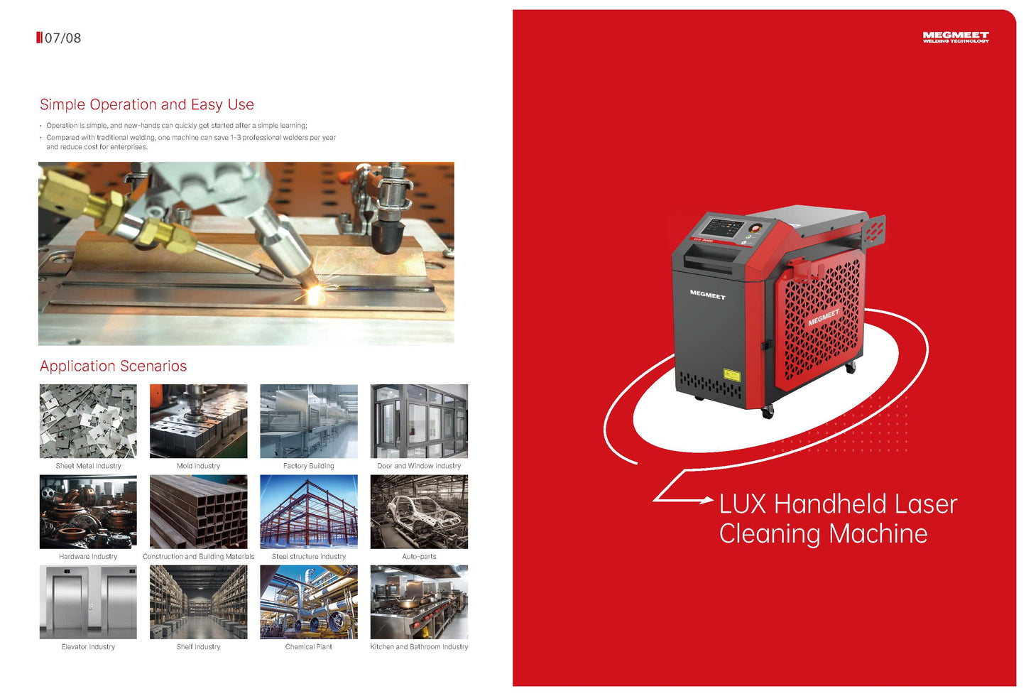 MEGMEET Laser Handschweißgerät LUX-1500 wassergekühlt Ready-to-Weld Ein-Draht-Vorschub