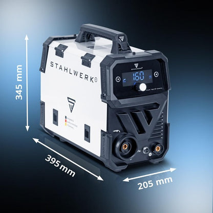 STAHLWERK Fülldrahtschweißgerät FLUX 160 ST Digital mit Zubehör 20-160 A gasgekühlt