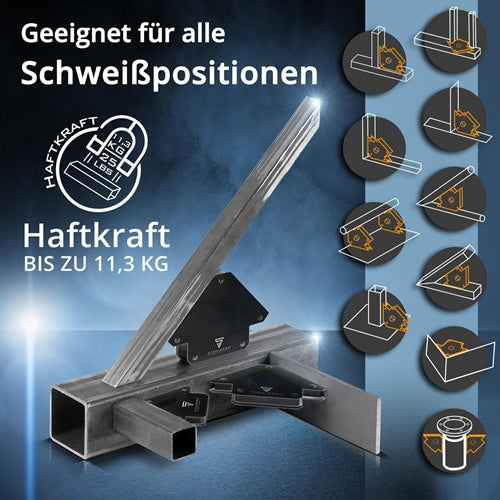 STAHLWERK Magnet-Schweißwinkel 120x85x14 mm 45, 90 und 135 ° 4er Set
