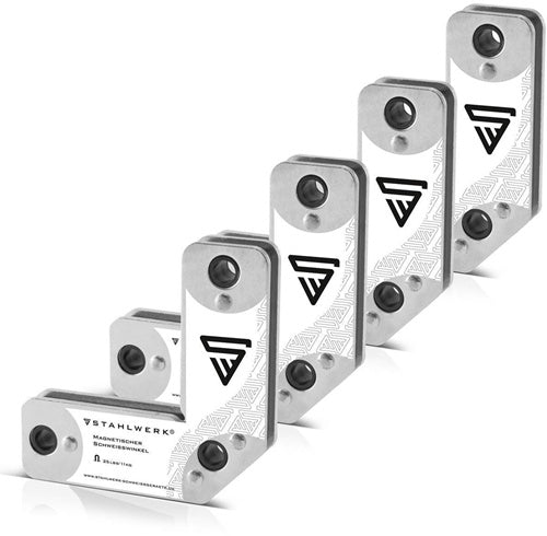 Magnetische Schweißwinkel STAHLWERK, Winkel 45/90/135, gestapelte Metallwinkel mit Magneten