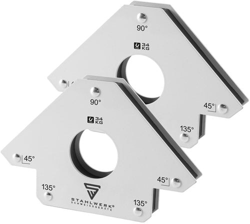 STAHLWERK Magnet-Schweißwinkel 75 / 34 lbs 45, 90 und 135 °