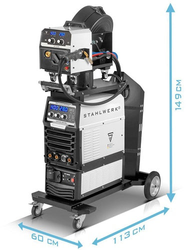 STAHLWERK Inverterschweißgerät MIG MAG 400 Pro Einzelgerät mit Zubehör 3 m