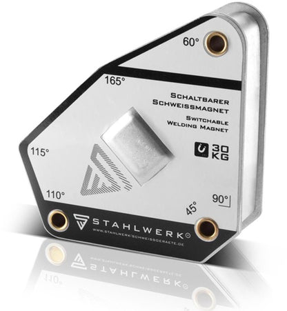 STAHLWERK Magnet-Schweißwinkel mit Winkelskala 60° und 90°, 30 kg