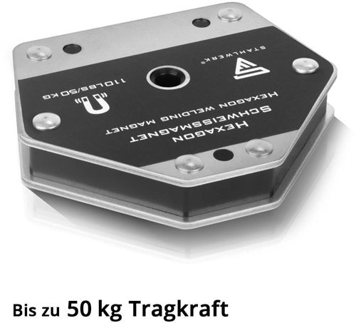 STAHLWERK Schweiß-Winkelfixiergerät Sechskantmagnet, bis 50 kg Tragkraft, Metall