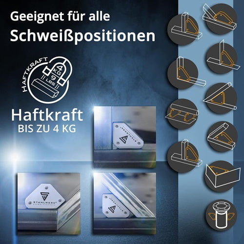 STAHLWERK Magnet-Schweißwinkel 9 & 25 lbs 45, 90 und 135 °