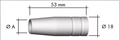 Gasdüse stark konisch Ø9,5 x 53 mm MB 15