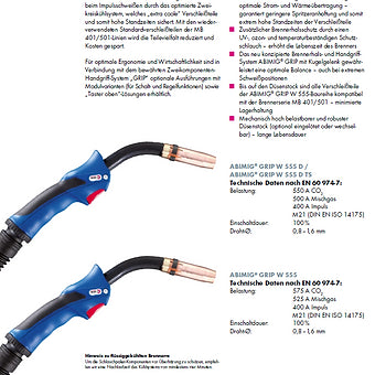 ABIMIG GRIP W 555 D TS MIG/MAG-Brenner 3m / 4m