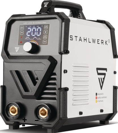 STAHLWERK Elektrodenschweißgerät ARC 200 Synergic Pro mit Zubehör 10-200 A