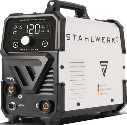 STAHLWERK Fülldrahtschweißgerät Mini FLUX 120 ST Digital mit Zubehör 20-120 A gasgekühlt