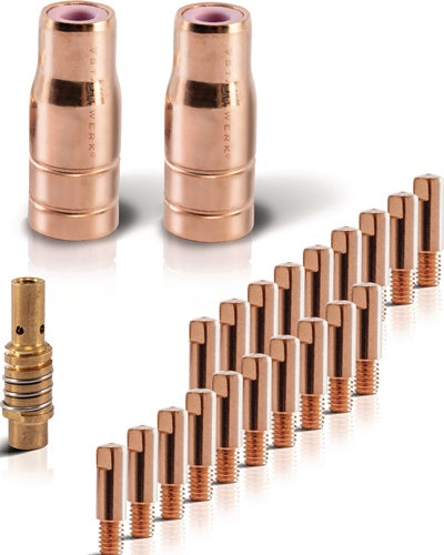 STAHLWERK Verschleissteile-Set FLUX AK15/MB15 23-teilig Stromdüsen-Ø 0,8 mm 23-teilig