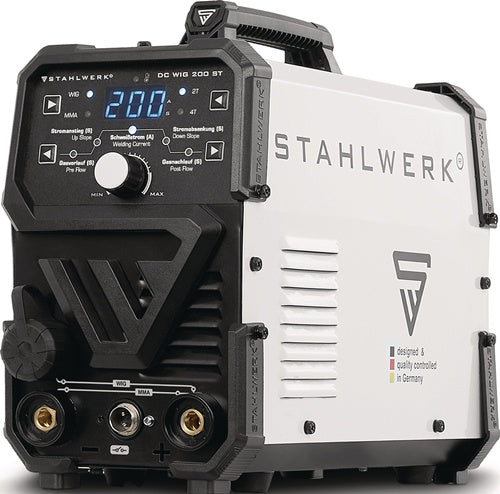 STAHLWERK TIG-Schweißanlage DC WIG 200 ST mit Zubehör 10 - 200 A10 - 160 A gasgekühlt