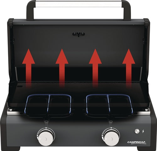 CAMPINGAZ Gasgrill Plancha Onyx 2 Cook 2 Blue Flame Brenner (Edelstahl)