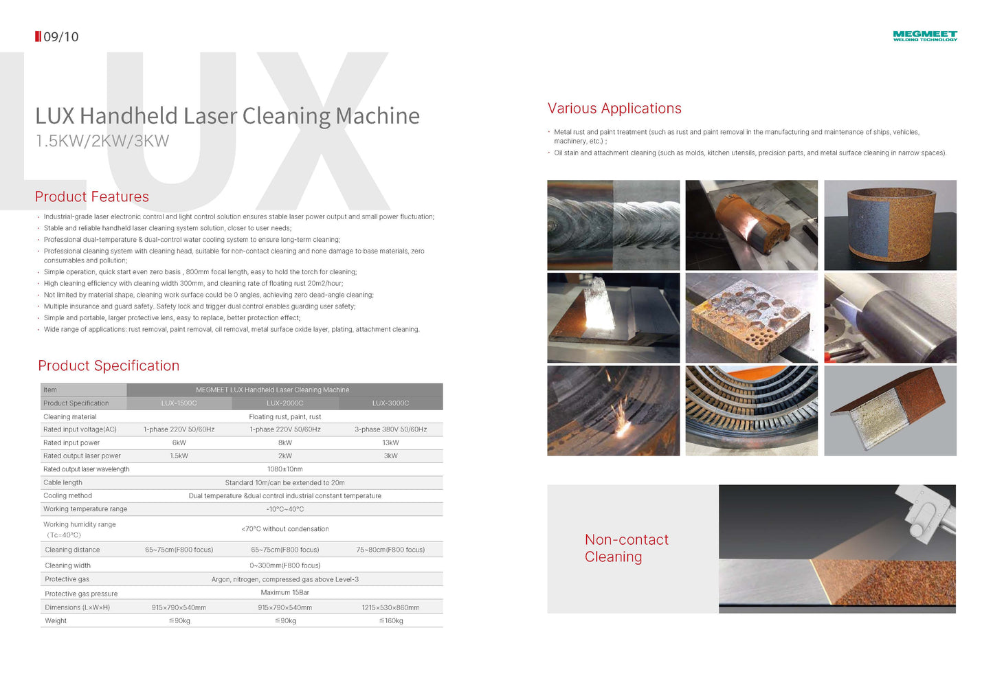 MEGMEET Laser Handschweißgerät LUX-3000 wassergekühlt Ready-to-Weld Ein-Draht-Vorschub