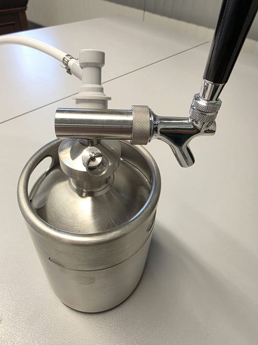 Mini Edelstahlfass mit Zapfhahn &amp; CO₂-Druckminderer (für Sodastream-Zylinder)